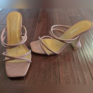 Anne Michelle Women's Blush Strappy Heels Size 7.5 NWOT